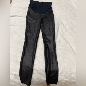 Spanx Mama Faux Leather Leggings - size medium